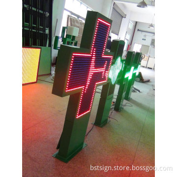 P14 Outdoor Double Face Green LED Pharmacy Cross